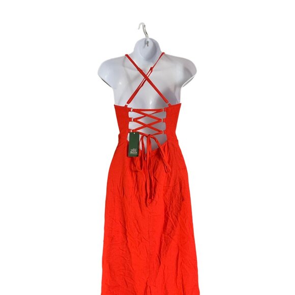Wild Fable Junior Teens Red Midi-Dress With Back Spaghetti Strap Size 12 - Picture 6 of 9